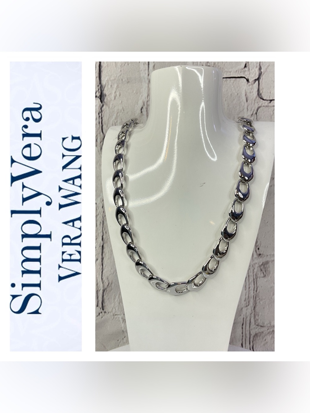 Simply Vera Vera Wang Polished Silver Link Necklace